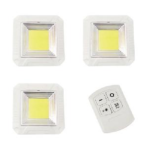 3DB 5W szögletes COB LED panel távirányítóval / Mini beltéri LED világítás