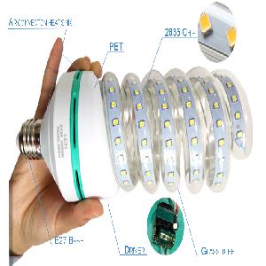 Efficient LED 5W AC86 ~ 265V SMD LED Energiatakarékos 6000k, Hideg fehér E27 spiral
