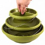 Összecsukható 3 rétegű dekoratív műanyag tál - 3 Tier Twist Fold Party Bowls