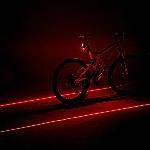 Kerékpár Laser Hátsó lámpa 2 Laser kisugárzás + 5 LED Bike