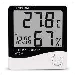 Beltéri LCD időjárás állomás Elektronikus hőmérséklet páratartalom mérő digitális hőmérő higrométer  ébresztőóra HTC-1