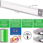 Intelligens érzékelős LED lámpa mozgásérzékelővel, pult világítással, Újratölthető, ezüst 350 lumen 800mAh- LED éjszakai fény,