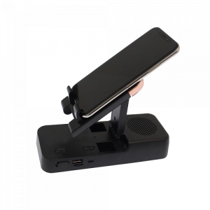 Mobiltelefontartó Bluetooth-os hangszóróval, USB porttal és micro USB bemenettel