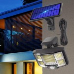 Szuperfényes napelemes kültéri lámpa fény és mozgásérzékelővel - JD-2168A