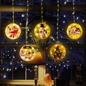 Felakasztható ablakdísz - karácsonyi LED fényfüzér - 113 LED