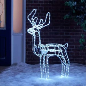 Rénszarvas -Karácsonyi rénszarvas dekoráció, hideg fehér, 108 LED